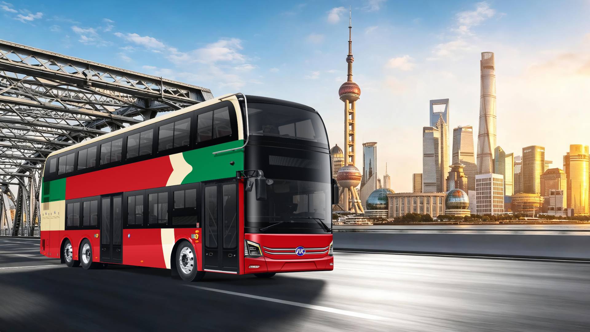 E12S double decker travelling bus